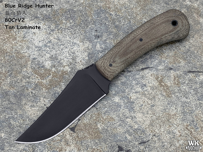 Winkler Knives 温克勒 Blue Ridge Hunter 蓝山猎人 棕色Laminate柄 皮鞘（现货）